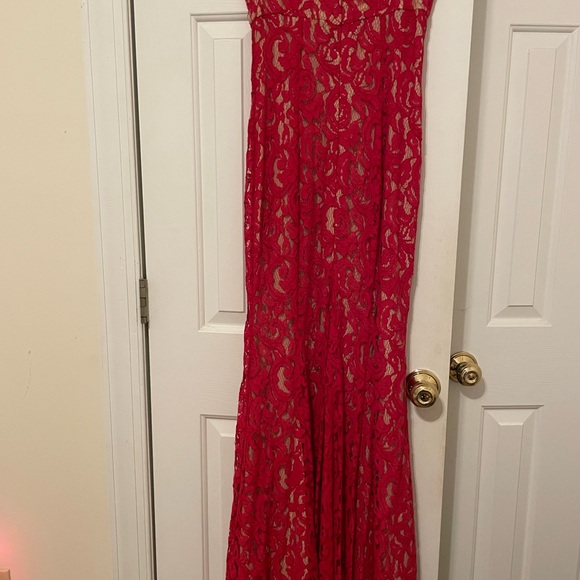 BCBG Red Lace Maxi Dress - Picture 3 of 6